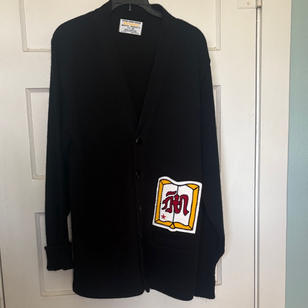 Bristol Men’s Cardigan Awards Sweater with2 Front Pockets Size 40